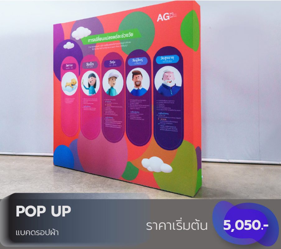 อุปกรณ์ออกบูธ, เช่า, แบคดรอป,กล่องไฟ,backdrop